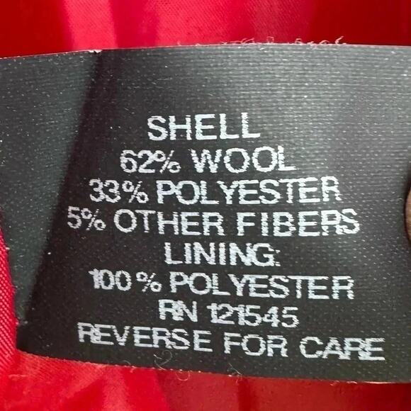 London fog, red lined double breasted pea coat size medium - Picture 4 of 7